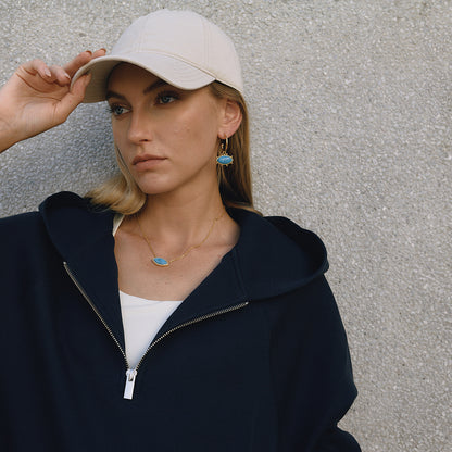 Devil's Eye Titanium Steel Necklace High-end Turquoise Earrings Non-fading Jewelry for Women Stainless Steel Accessories