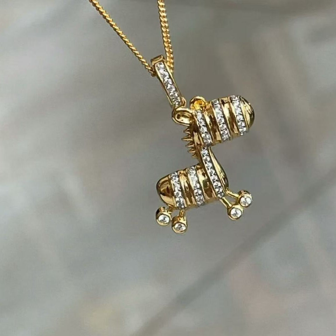 Pure Silver S925 Pony Necklace High Carbon Diamond Pendant Neck Chain Light Luxury High-end Niche Design