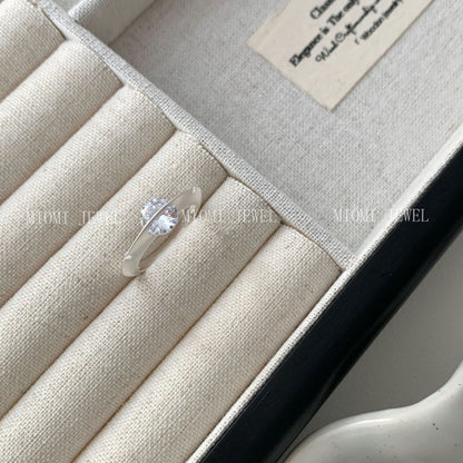S925 Sterling Silver Starburst Zircon Rotatable Ring for Women, Niche Design with High-end Feel, Korean Style Ring