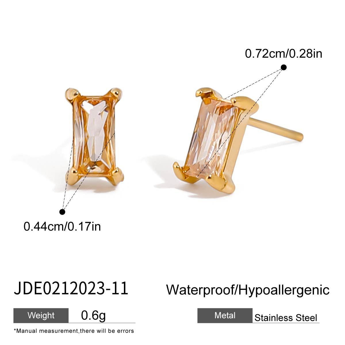 Titanium Steel Zircon Earrings Light Luxury High-end Ear Clips Non-fading Stud Earrings Stainless Steel Jewelry for Women