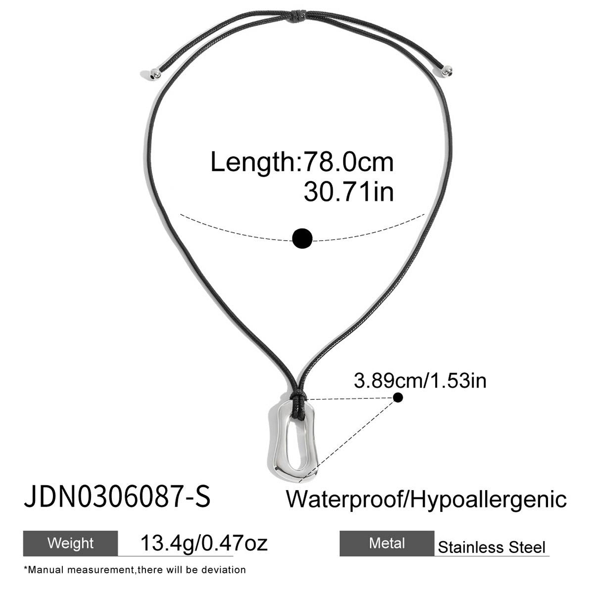 Black Rope Titanium Steel Necklace Niche Design Sense Collarbone Chain Non-Fading Hot-Selling Stainless Steel Jewelry