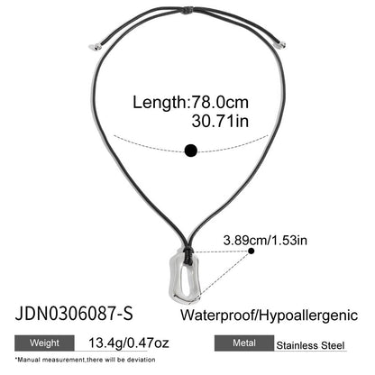 Black Rope Titanium Steel Necklace Niche Design Sense Collarbone Chain Non-Fading Hot-Selling Stainless Steel Jewelry