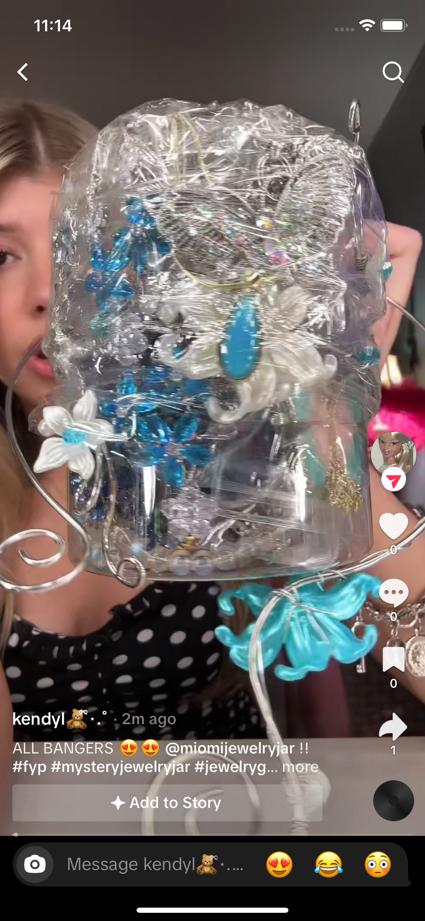 Kendyl style bule  jewelry jar can copy influencer