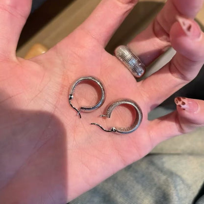 S925 Sterling Silver CNC Earrings Niche Fashion Versatile Exquisite Simple