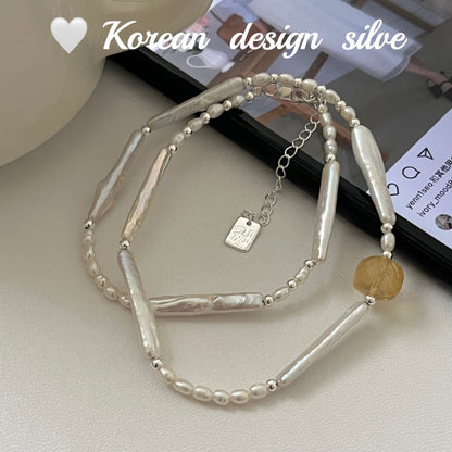 High-End Style Niche Silver Jewelry S925 Sterling Silver Personalized Pearl Jewelry Versatile Combination Set