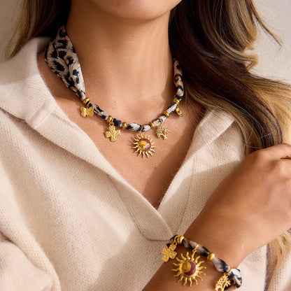 Stainless Steel Tie Scarf Necklace Accessory for Women, High-End Titanium Steel Autumn Winter Neck Chain