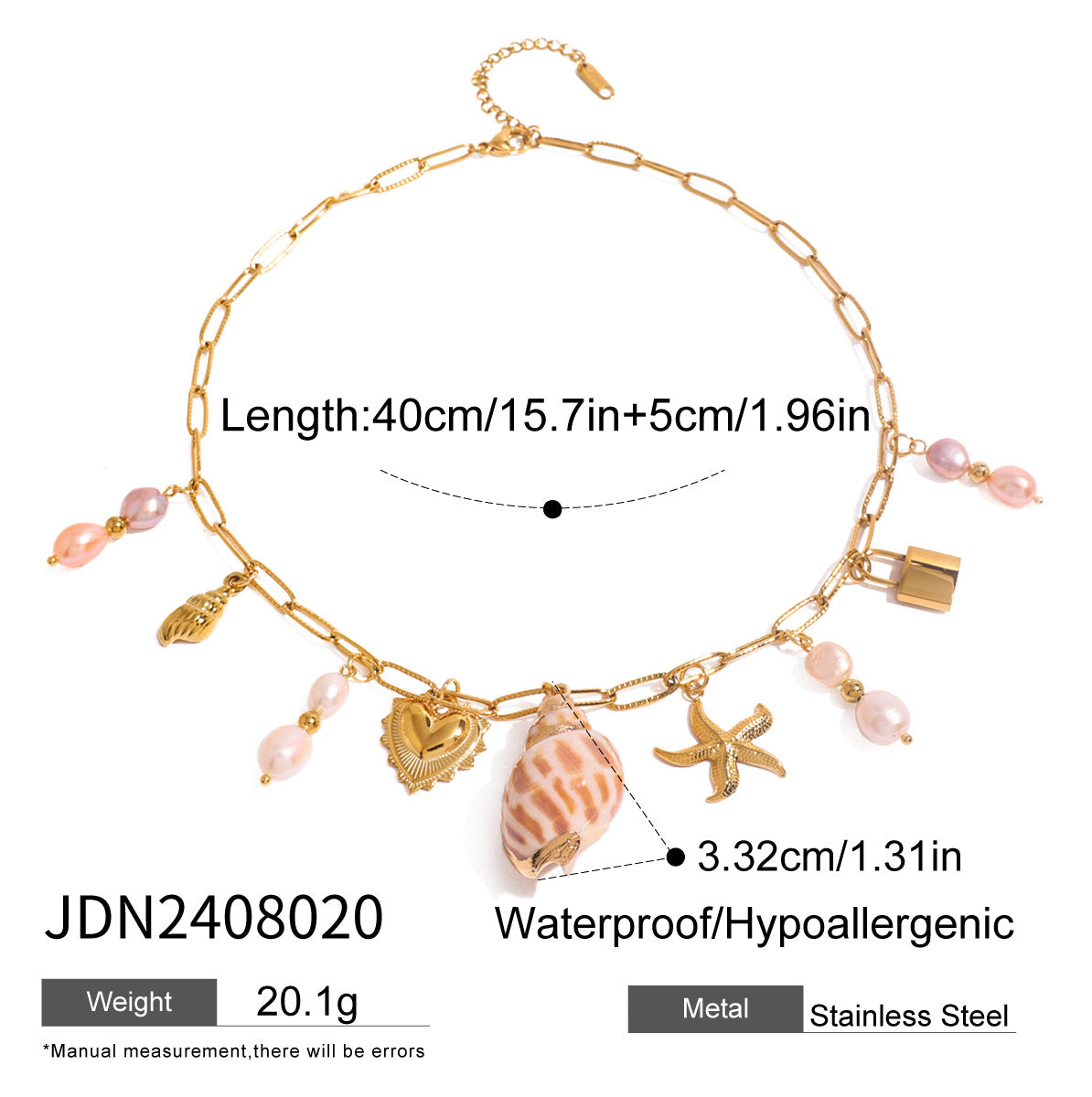 Titanium Steel Shell Necklace Light Luxury High-end Beach Vacation Style Collarbone Chain Stainless Steel Jewelry