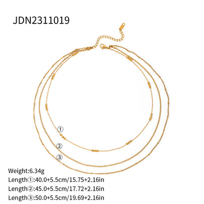 Three-layer Stacked Titanium Steel Necklace Accessories for Women, Light Luxury High-end Clavicle Chain Stainless Steel Jewelry