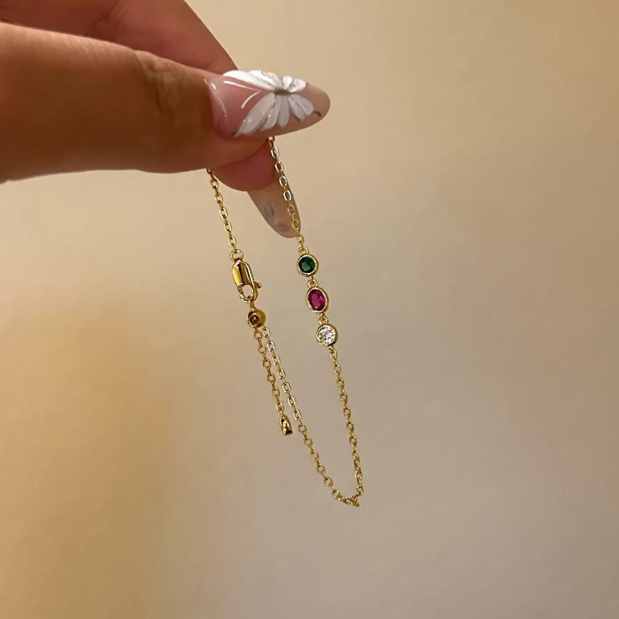 Sterling Silver S925 High Carbon Diamond Dopamine Color Gemstone Bracelet Fashion Luxury Exquisite Super Sparkling Bracelet