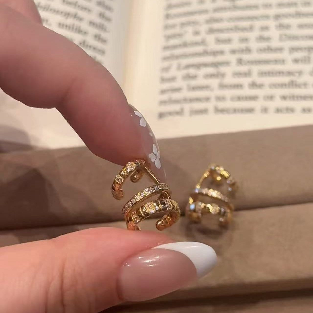 Sterling Silver S925 Real Gold Plated Ear Cuff Light Luxury High-end Exquisite Niche Jewelry Versatile