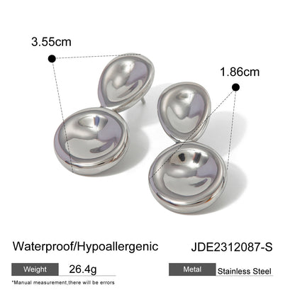 Titanium Steel Zircon Earrings Niche High-End Vintage Light Luxury Stainless Steel Jewelry for Women Non-Fading