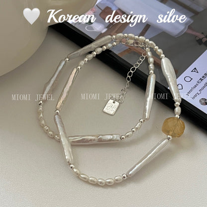 High-End Style Niche Silver Jewelry S925 Sterling Silver Personalized Pearl Jewelry Versatile Combination Set