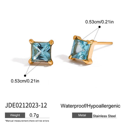 Titanium Steel Zircon Earrings Light Luxury High-end Ear Clips Non-fading Stud Earrings Stainless Steel Jewelry for Women