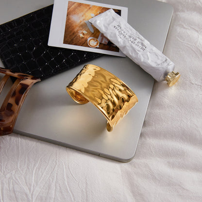 Melard Wide Resin Bracelet Titanium Steel Gold Bracelet Non-Fading Jewelry Stainless Steel Accessories for Women