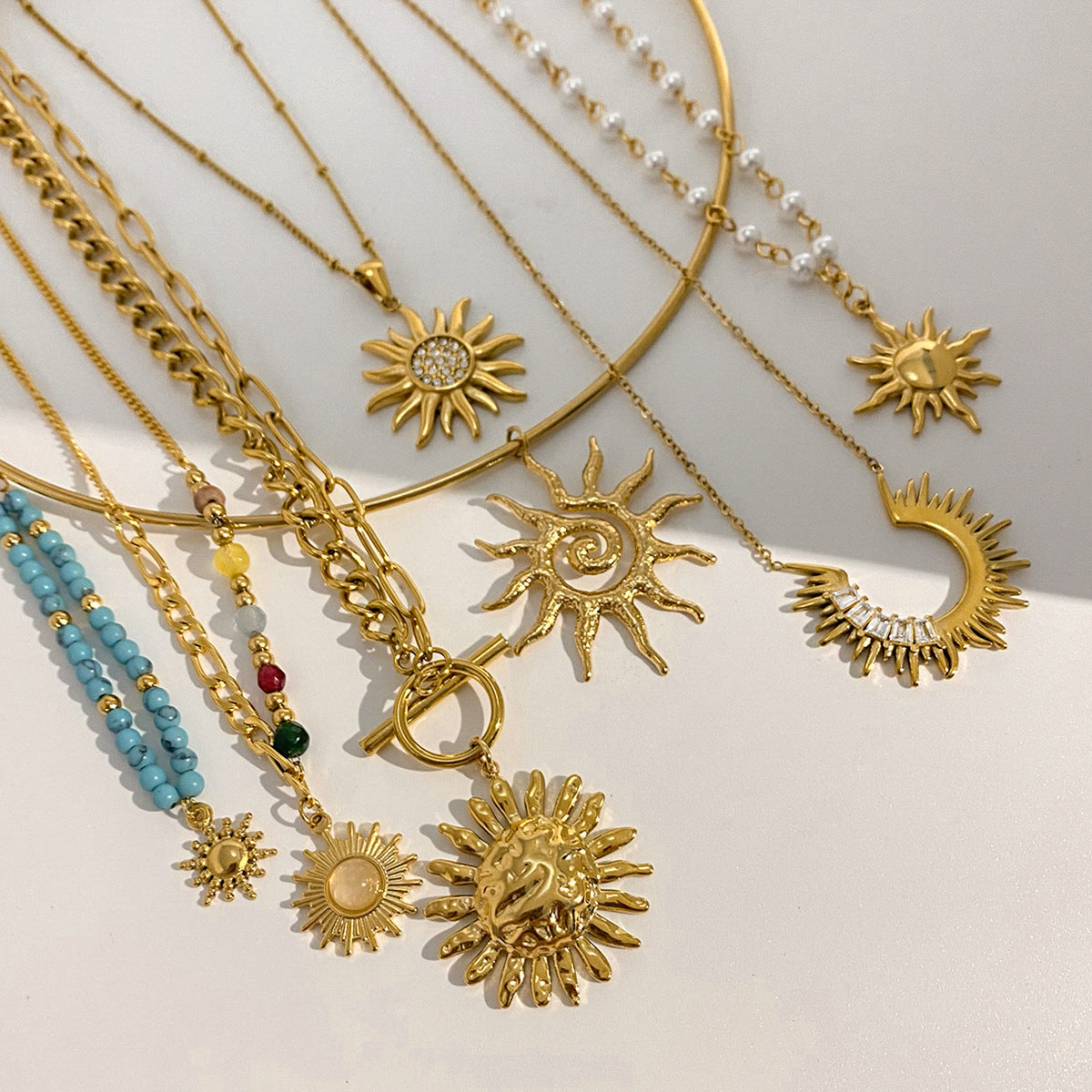 Stainless Steel Star Zircon Necklace Pendant High-End Ins Collarbone Chain Titanium Steel Jewelry