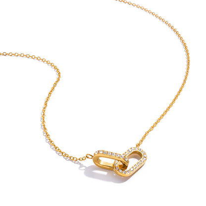 Titanium Steel Zircon Necklace Accessories for Women, Light Luxury High-End Clavicle Chain, Non-Fading Jewelry, Stainless Steel