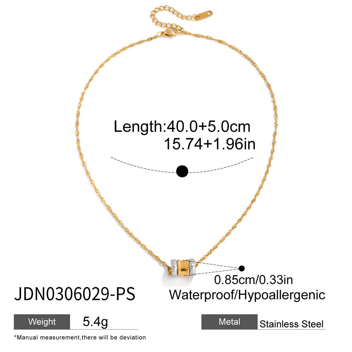 Slim Waist Titanium Steel Necklace Light Luxury Fortune Bead Collarbone Chain Baojia Stainless Steel Jewelry for Women with a Sense of Sophistication