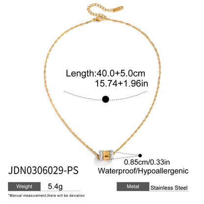 Slim Waist Titanium Steel Necklace Light Luxury Fortune Bead Collarbone Chain Baojia Stainless Steel Jewelry for Women with a Sense of Sophistication