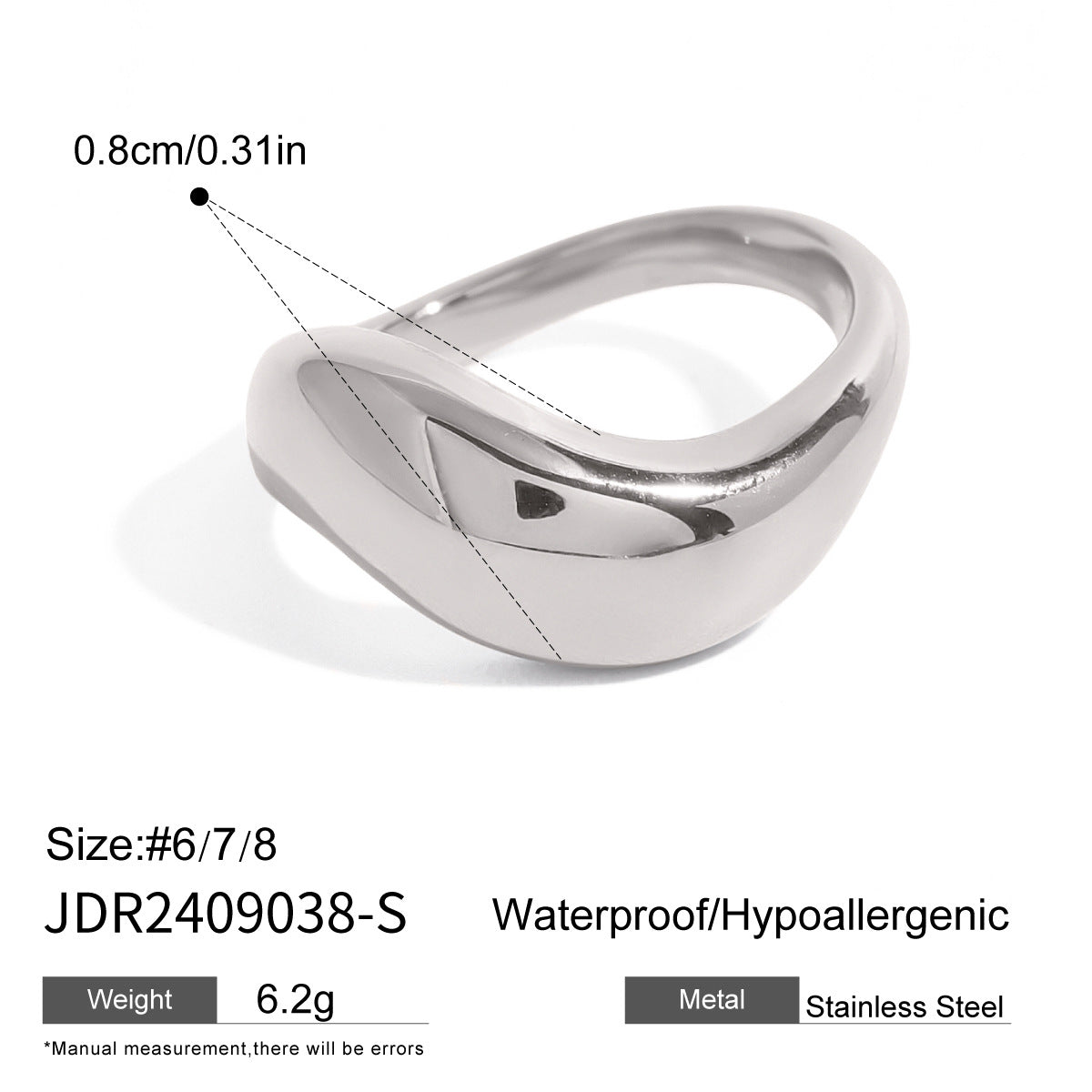 Stainless Steel Geometric Silver Ring High-End Niche Titanium Steel Jewelry Rings