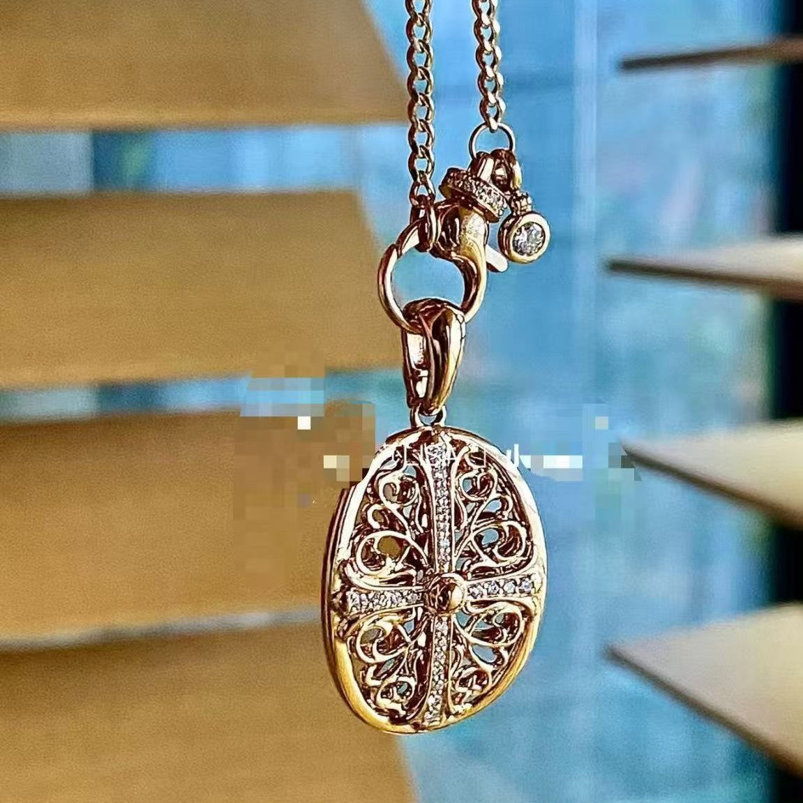 Sterling Silver S925 Cross Universal Chain Sweater Chain Trendy Brand Niche Design High-end Vintage Light Luxury Collarbone Chain