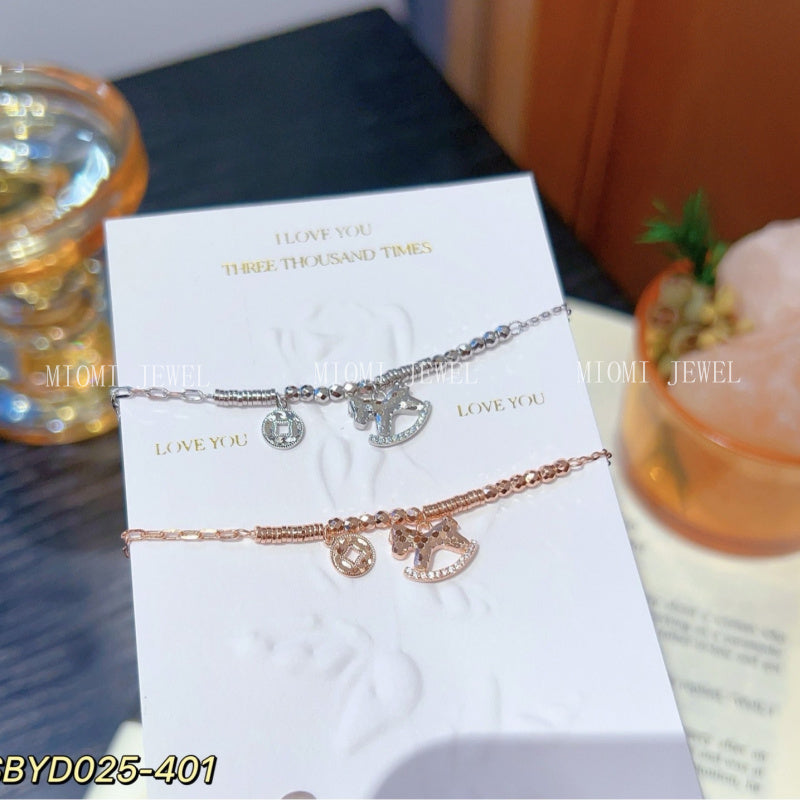 S925 Sterling Silver Crushed Ice Butterfly Bracelet for Women, Sparkling Exquisite Carousel Bracelet, High-End Niche Jewelry