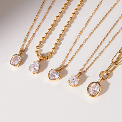 18k Titanium Steel Zircon Necklace Light Luxury High-end Clavicle Chain Non-fading Jewelry Stainless Steel Accessories