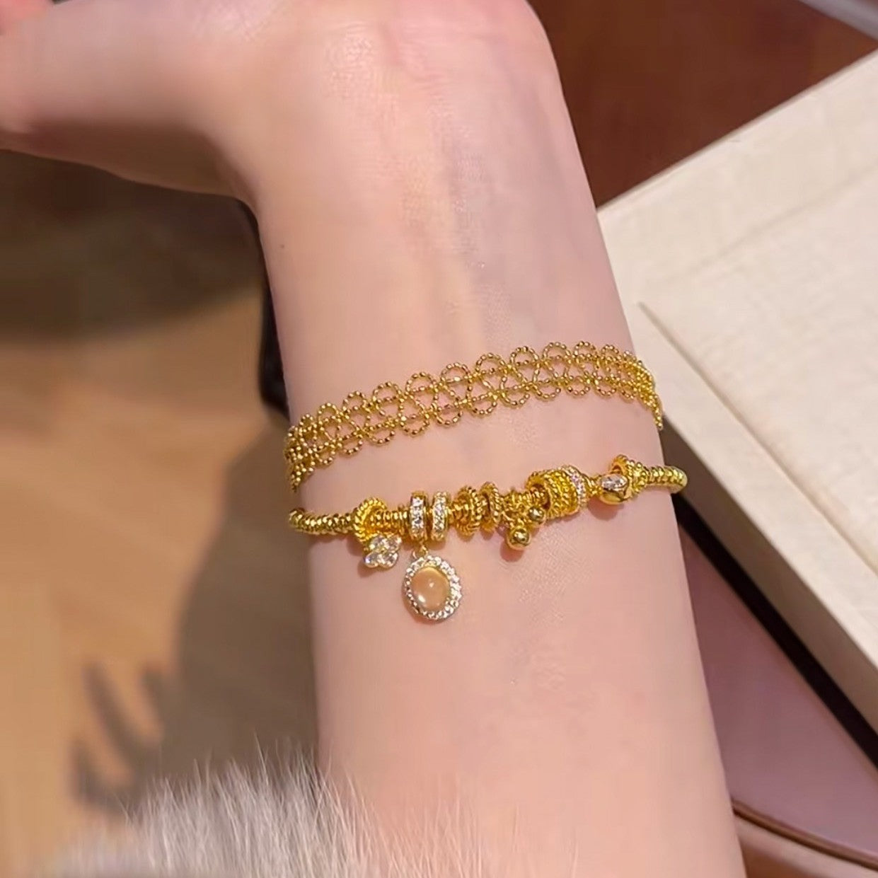 S925 Sterling Silver Dragon Heart Style Water Foam Jade Coiled Bracelet Vintage Fashion Niche Design Versatile High-end Feel Bracelet