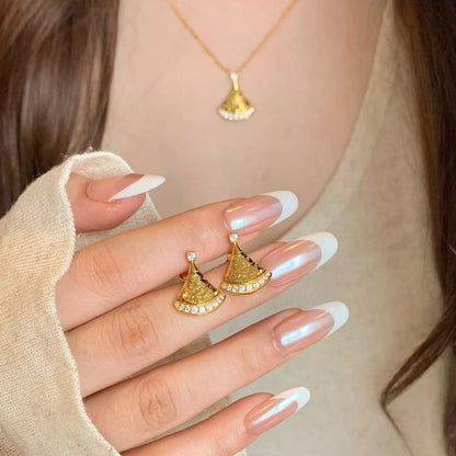 Pure Silver S925 CNC Craft Ice Crush Skirt Earrings Light Luxury Niche Sparkling Simple High-end Feel Earrings New Model