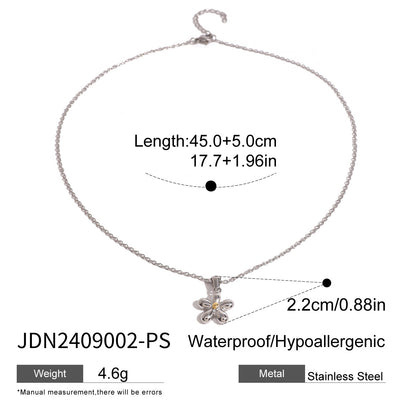 Stainless Steel Flower Pendant Necklace High-End Ins Collarbone Chain Titanium Steel Choker Jewelry