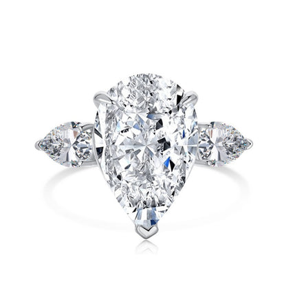High Carbon Diamond Ring for Women S925 Sterling Silver Zircon Ring Colored Gemstone Ring Wholesale TikTok Cross-Border Live Streaming