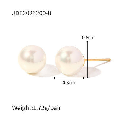 Jewelry Stainless Steel Pearl Stud Earrings High-End Ins Style Earrings Titanium Steel Ear Accessories
