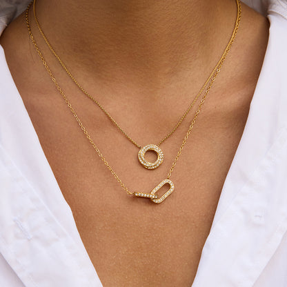 Titanium Steel Zircon Necklace Accessories for Women, Light Luxury High-End Clavicle Chain, Non-Fading Jewelry, Stainless Steel