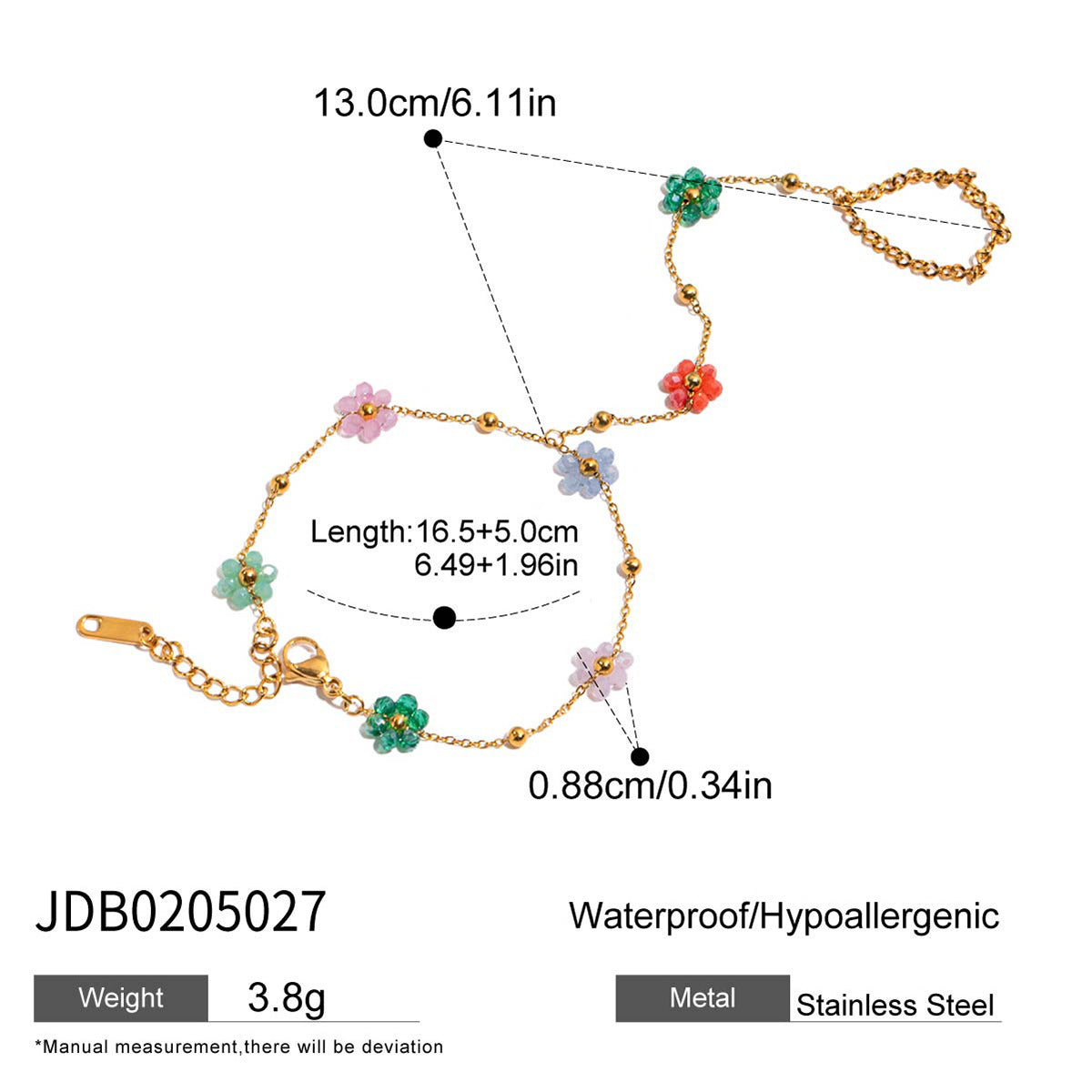 Stainless Steel Zircon Pearl Interlocking Bracelet Light Luxury High-end Feel Titanium Steel Non-fading Jewelry