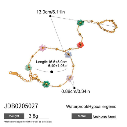 Stainless Steel Zircon Pearl Interlocking Bracelet Light Luxury High-end Feel Titanium Steel Non-fading Jewelry