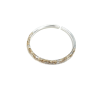 Pure Silver 9999 Sterling Silver Light Luxury Gold Cherry Blossom National Style New Chinese Style Bracelet Personalized Gold Handmade Gold Light Luxury