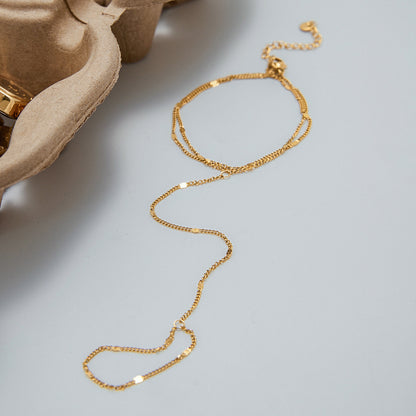 Finger Bracelet Light Luxury High-end Feel Jewelry Stainless Steel Pearl Accessories Ring Titanium Steel Non-fading Women