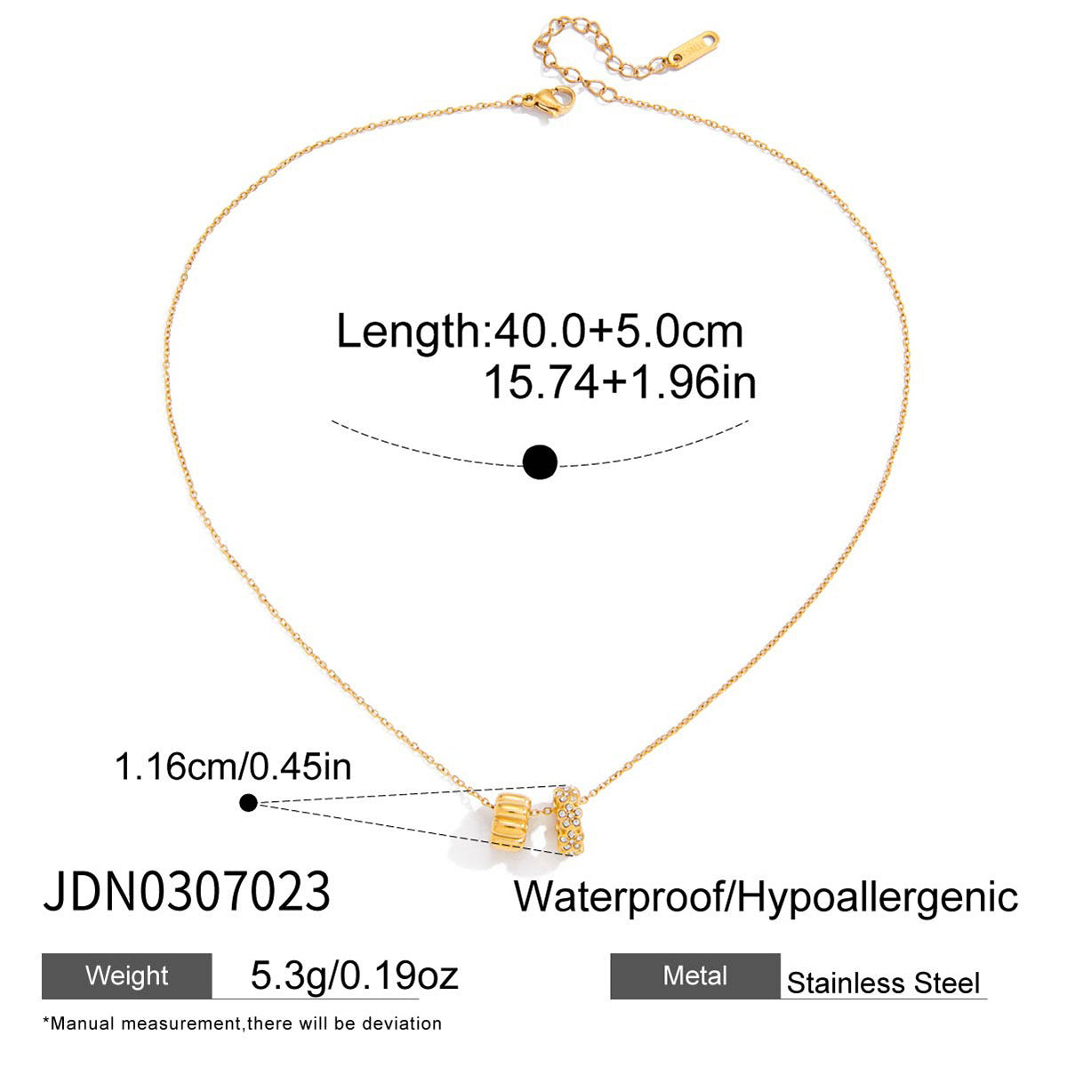 Slim Waist Titanium Steel Necklace Light Luxury Fortune Bead Collarbone Chain Baojia Stainless Steel Jewelry for Women with a Sense of Sophistication