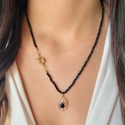 Stainless Steel Style Natural Stone Niche High-End Necklace Versatile Style Elegant Collarbone Chain