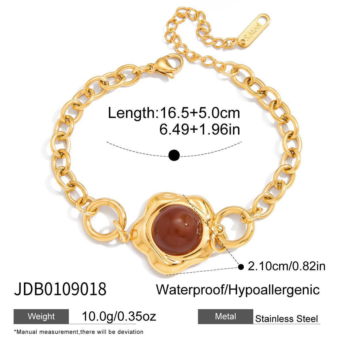 Original Design Agate Bracelet Light Luxury High-end Feel Stainless Steel Hand Jewelry Women's Accessories Design Sense