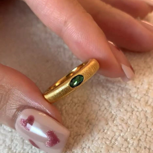 Italian Vintage Brushed Light Luxury High-End Jewelry 925 Sterling Silver Brushed Craft Forged Surface Three-Color Ring