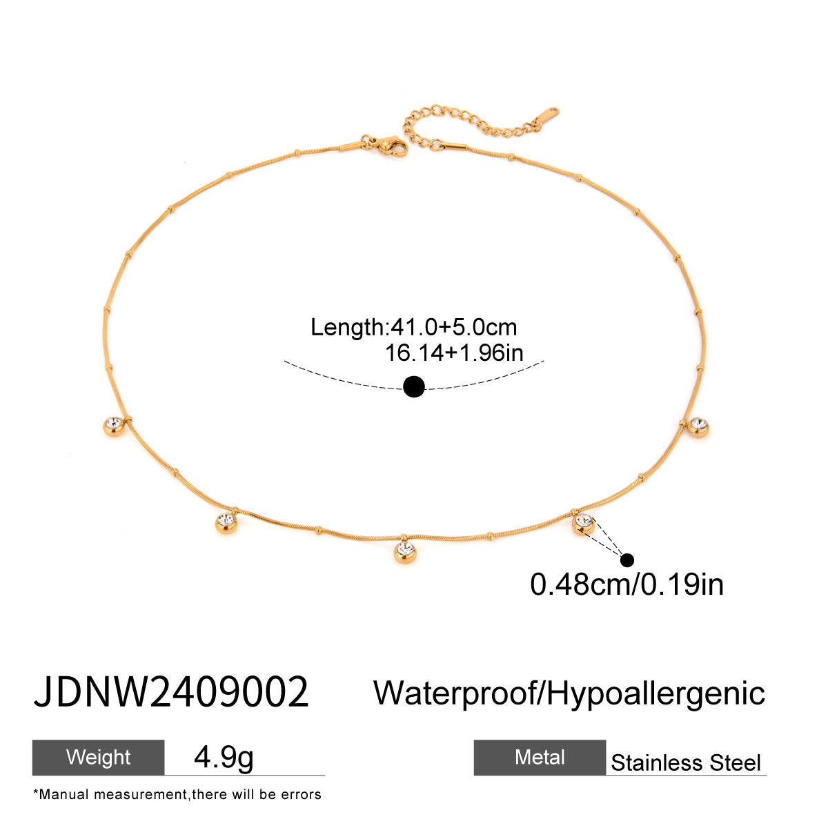 18K Stainless Steel Zircon Necklace Light Luxury High-end Clavicle Chain Titanium Steel Non-fading Jewelry