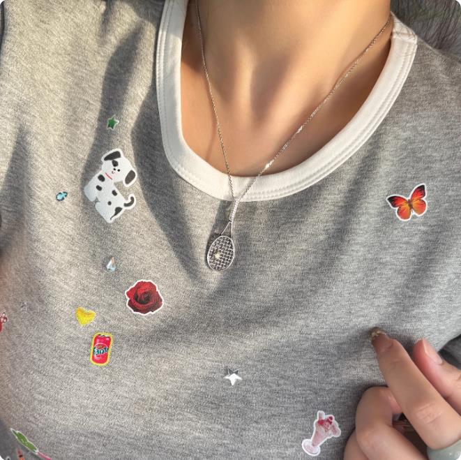 Sterling Silver S925 Baseball Bat Necklace Sweet Cool Style Niche Design Diamond-Encrusted Bat Pendant Clavicle Chain Light Luxury Versatile