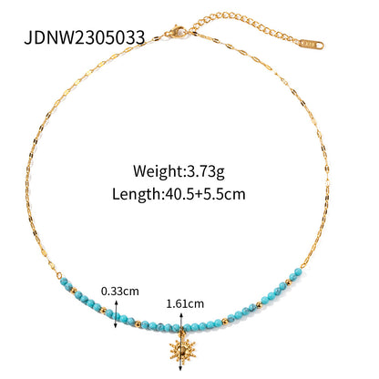 Stainless Steel Star Zircon Necklace Pendant High-End Ins Collarbone Chain Titanium Steel Jewelry
