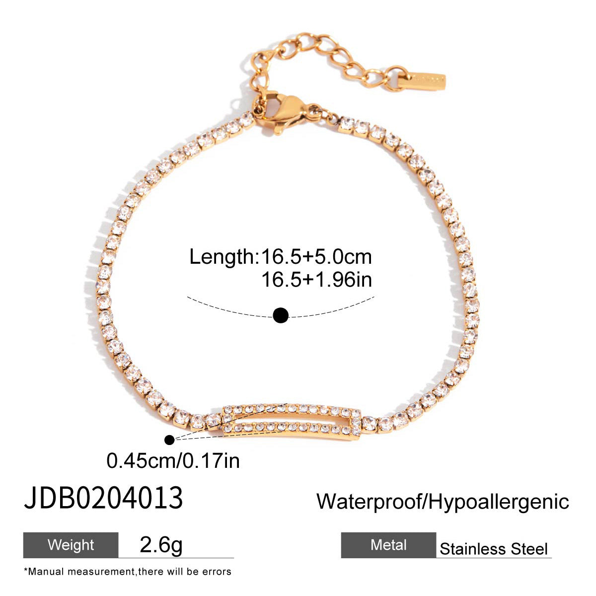 Stainless Steel Zircon Bracelet for Women, Light Luxury High-End Jewelry, Non-Fading Titanium Steel Accessories, Hot Item
