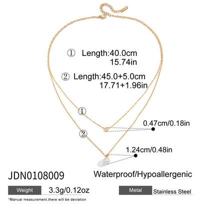 Titanium Steel Imitation Pearl Necklace Light Luxury High-end Clavicle Chain Stainless Steel Jewelry Zircon Jewelry