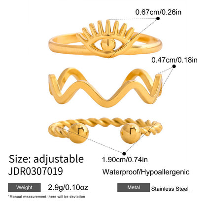 Devil's Eye Titanium Steel Ring Niche High-end Feel Hand Jewelry Stainless Steel Accessories for Women Non-fading