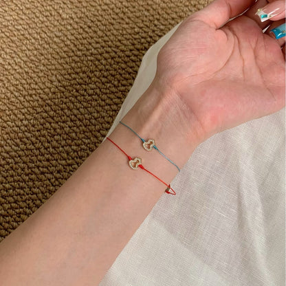 Pure Silver S925 Good Luck Gourd Full Diamond Hollow Woven Rope Bracelet Light Luxury Bracelet for Women Fashionable Versatile Simple