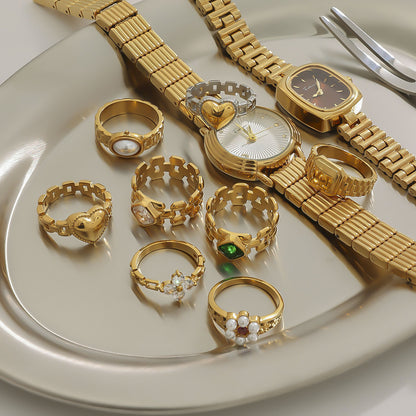 Watch Band Ring Titanium Steel Non-Fading Women's Niche Design Ring Stainless Steel Jewelry Rings