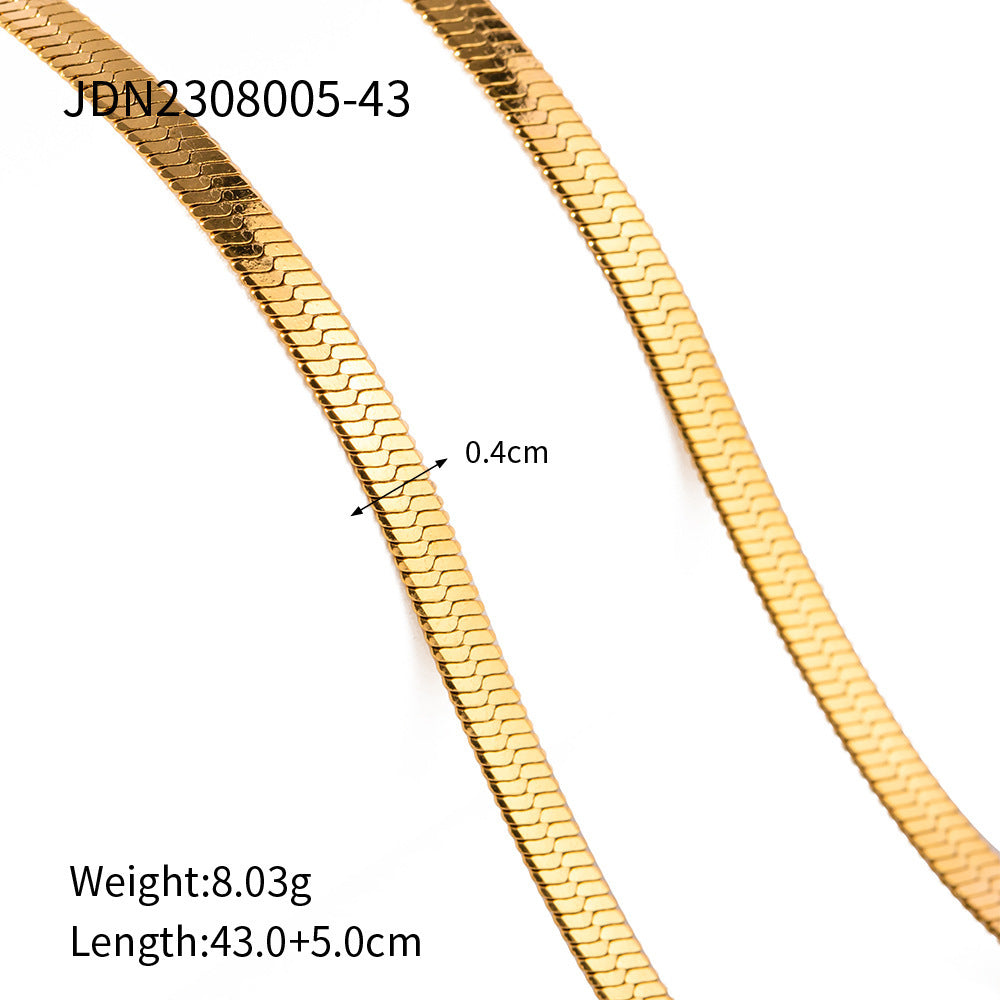 Vacation Style Silk Scarf Titanium Steel Necklace Light Luxury High-End Clavicle Chain Stainless Steel Jewelry for Women Non-Fading