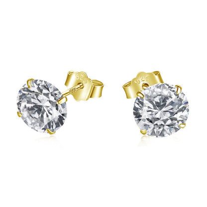 Cross-Border Hot-Selling S925 Sterling Silver Sugar Cube Earrings Four-Prong White Pear-Shaped Heart-Shaped Oval Water Drop Super Sparkling Earrings